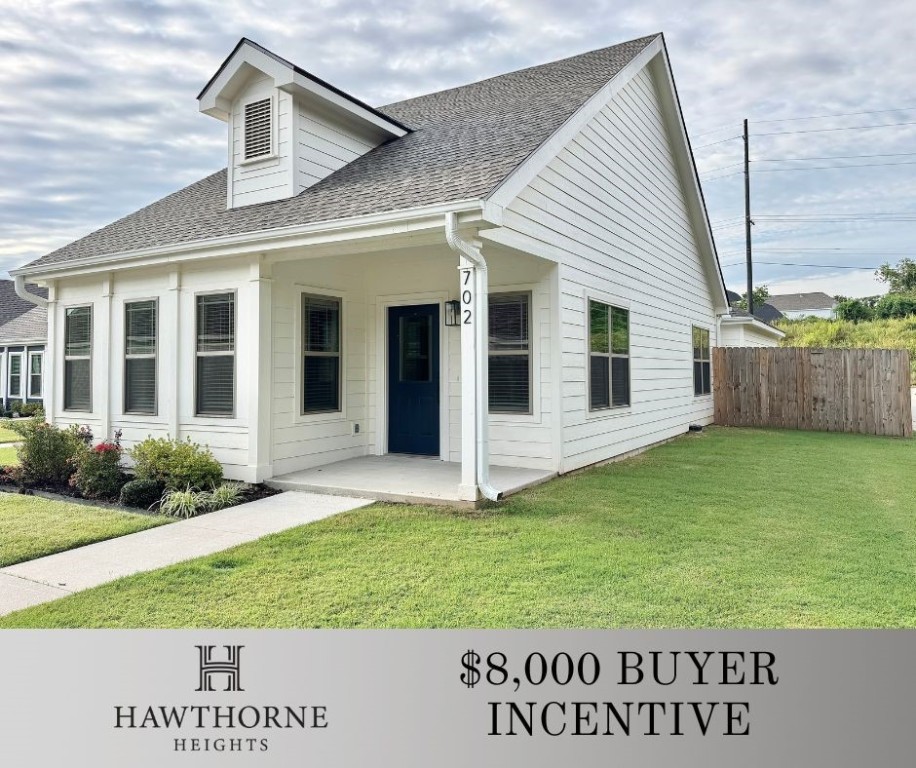$8,000 Buyer incentive from Seller for closing cost etc. Stunning home in Hawthorne Heights offers an unbeatable location near Crystal Bridges Museum, Alice Walton School of Medicine, Downtown Bentonville & Walmartās new campus. Top-tier amenities, including a clubhouse, pool, pickleball court, dog park, yard maintenance & access to the countries top premier mountain biking trails. Leopold floor plan boasts LVP flooring, NEW carpet, crown molding, blinds, ample storage & quality throughout. Seamless open floor plan, perfect for entertaining, abundant natural light & smooth flow into the chefās kitchen. Chefās kitchen features 3cm granite countertops, stainless steel appliances, refrigerator, a pantry & abundant natural light. Spacious primary suite includes a perfect ensuite bathroom with walk-in tile shower, double sinks & large walk-in closet. Patio perfect for entertaining with a yard! Oversized garage! Staged home at 915 Heights. Home is zoned for a horizontal property regime & will require specific financing.