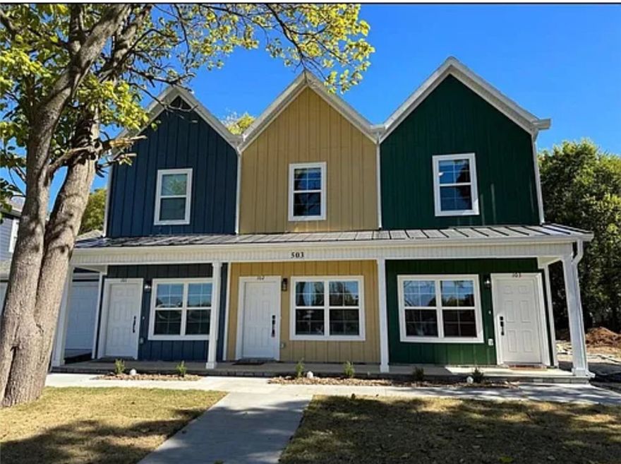 Well-designed 3-bedroom, 2.5-bathroom townhome located near Downtown Rogers. This 1,450 square foot home features an open-concept layout with the primary bedroom suite on the main level. The upper level includes two additional bedrooms and a flex space suitable for a home office or recreation area. The kitchen is equipped with a refrigerator, dishwasher, range, and microwave. Washer and dryer are included. Additional features include a detached garage with an EV charging outlet, attic storage, and a private fenced yard. Property provides convenient access to shopping, dining, and major roadways.