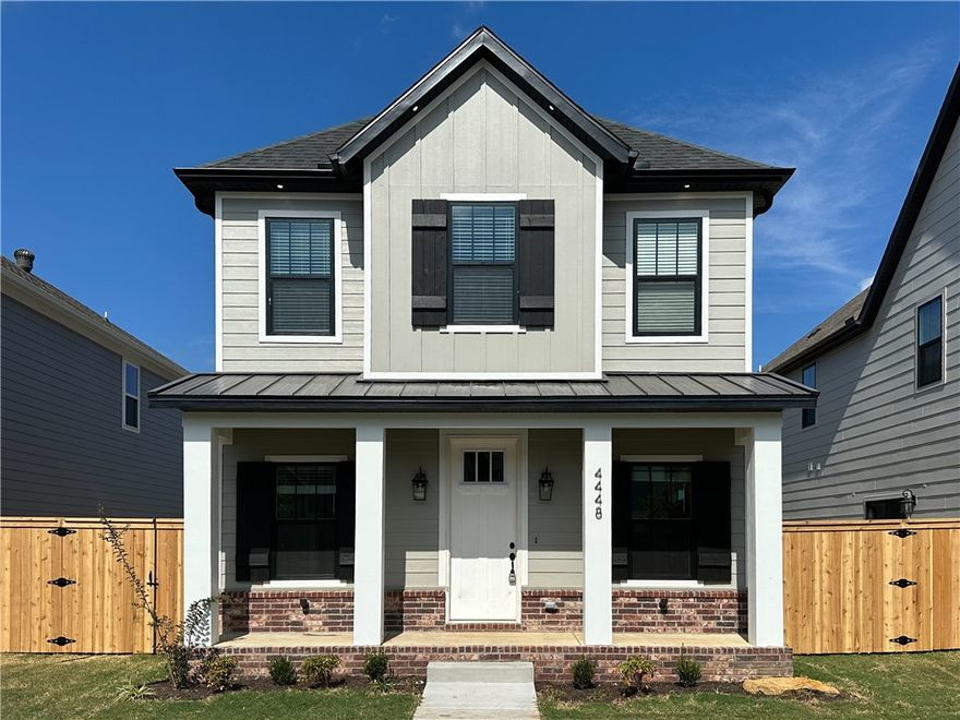 The Darcy offers four bedrooms, each with its own private bathroom and walk-in shower, creating a comfortable layout. The main floor features an open kitchen with quartz countertops, stainless-steel appliances, and a large island that flows into the living and dining areas. A fireplace adds charm to the living room, and a powder bath is located near the garage entry. Engineered wood flooring extends through the living spaces downstairs. Upstairs, the owner’s suite includes a walk-in closet, double vanities, and a walk-in shower. A second-floor laundry room adds convenience, and the mudroom off the garage provides extra storage. This home includes a fenced yard, blinds, and gutters. Builder is offering $3,500 toward closing costs or prepaids, plus an additional $3,500 when you use the builder's preferred lender for a total of $7,000 in savings. Agent Owned