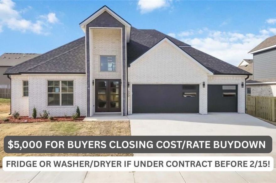 NEW WASHER + DRYER OR FRDIGE IF CONTRACTED BEFORE 2/15/26! Welcome to Silver Leaf, a new upscale neighborhood, soon to feature a clubhouse with fitness room, pool, playground, dog park, and scenic walking trails with fountains. This elegant home offers soaring ceilings and a smart split floor plan with three spacious main-level bedrooms, each with walk-in closets. The expansive living room features custom built-ins and a gas fireplace, opening to a chef’s kitchen with high-end appliances, quartz countertops, custom cabinets, and designer lighting. The luxurious primary suite includes a spa-like bath for ultimate relaxation. Upstairs, a huge bonus room provides the perfect space for a game or media room, and a large guest bedroom and full bath. Enjoy the covered back patio and fenced backyard—ideal for outdoor living! $5000 Seller credit & $4000 Preferred Lender credit!!