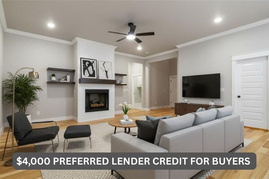 Welcome to Silver Leaf, a new upscale neighborhood, soon to feature a clubhouse with fitness room, pool, playground, dog park, and scenic walking trails with fountains. This elegant home offers soaring ceilings and a smart split floor plan with three spacious main-level bedrooms, each with walk-in closets. The expansive living room features custom built-ins and a gas fireplace, opening to a chef’s kitchen with high-end appliances, quartz countertops, custom cabinets, and designer lighting. The luxurious primary suite includes a spa-like bath for ultimate relaxation. Upstairs, a huge bonus room provides the perfect space for a game or media room, and a large guest bedroom and full bath. Enjoy the covered back patio and fenced backyard—ideal for outdoor living! $4000 Preferred Lender credit!