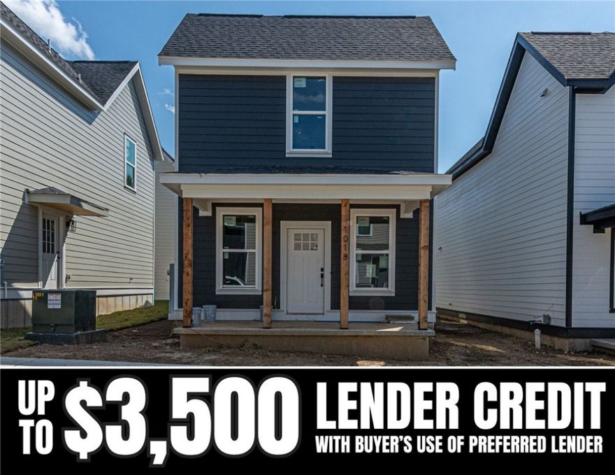 $3,500 LENDER CREDIT offered with buyer’s use of builder’s preferred lender - Use towards rate buy-downs or closing costs! (OPEN HOUSES hosted @ MODEL HOME: 1015 N Laramie Heights) Welcome to Southern Woods! A Trailside Community at the base of Centennial Park 2022 Top Outdoor Facility Rating) Location offers access to miles of trails, greenspaces with paved pathways, & bicycle stalls, minutes away to shopping, food, I-49, & University of Arkansas! 3 BEDROOM DUPLE floor plan feat: a covered front porch w cedar post, open concept first floor w 9’ ceilings, LVP floors, & kitchen w 3cm granite counters, tiled backsplash, center island, stainless steel appliances! Main floor primary bedrm, walk-in closet & ensuite! Upstairs 2 Bedrms w/ walk-in closets & ensuites & laundry rm!  Perfect for homeowners & investors! POA $35/mo incl lawn mowing! Join this community in a premier location!