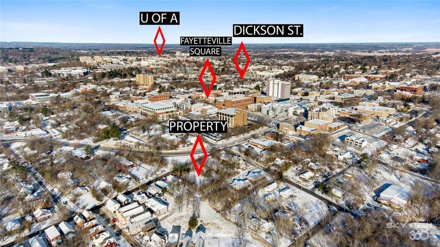Downtown General zoning for this approx. .71 acre property consisting of 3 parcels. Located 800 Ft. from the Fayetteville Square. Across Rock St from Feed & Folly and across College Ave from Crisis Brewing and Penguin Ed's. City improvements recently completed to the College Ave/Rock St intersection for better connectivity to the square - See attachments. Underground power lines and brand new sidewalks along the frontage of this property. Plenty of development options with generous DG zoning. 18ft minimum lot widths, Approx. 132 ft of College Ave frontage, city alley along the east (back of lots) also helps with development options. Fantastic location for a multifamily development, Cottage housing, AirBnB, Long term rentals, mixed use, commercial development, etc.