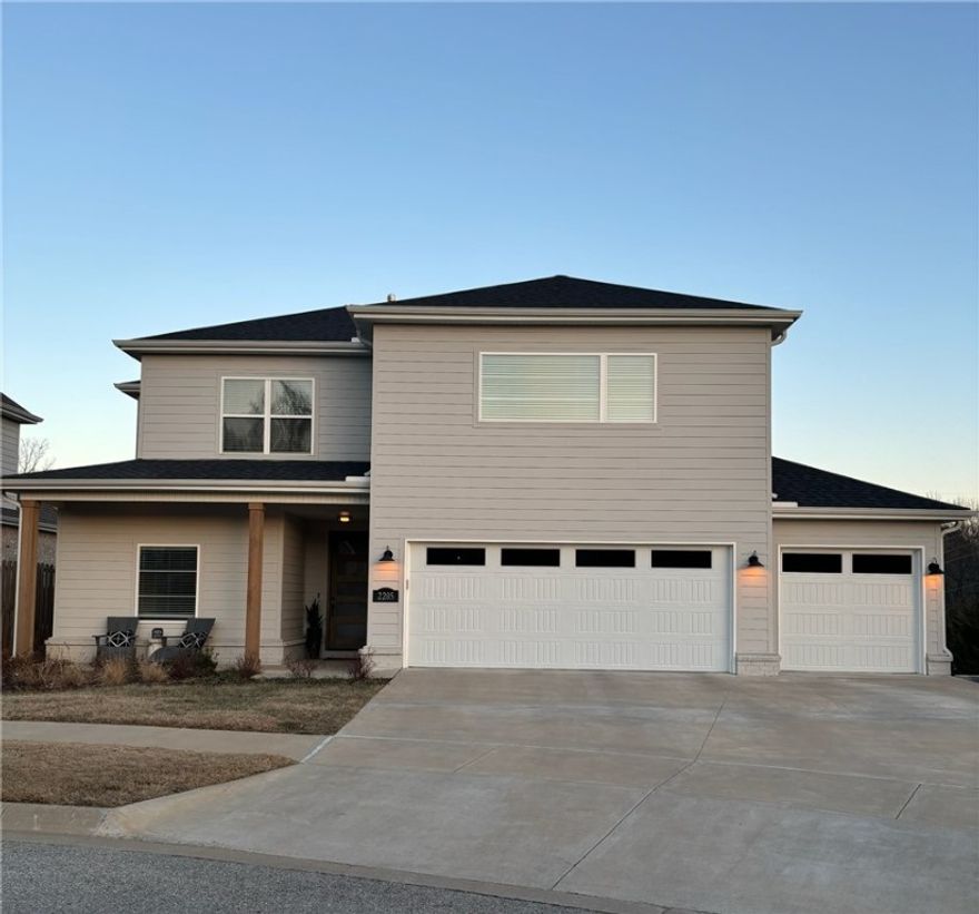 This beautifully upgraded, East Fayetteville home offers a luxurious and comfortable living experience. Boasting 4 bedrooms and 3 1/2 baths, the property features extensive landscaping, adding curb appeal and creating a serene atmosphere throughout. The modern kitchen is perfect for entertaining with upgraded appliances, a stylish island, and bar stools that convey with the home. The open living area flows effortlessly, with upgraded hardwood floors throughout and all new lighting to enhance the ambiance. The spacious primary suite features a Haiku fan for added comfort and a stunning primary bath with floor-to-ceiling tile in the shower. Step outside and discover a brand new, heated saltwater infinity pool, ideal for relaxation and entertaining, along with a cozy outdoor fire feature that completes the backyard oasis. Conveniently located near shopping, dining, and schools. This home offers both style and functionality in an unbeatable location. Don't miss the chance to make this exceptional property yours!