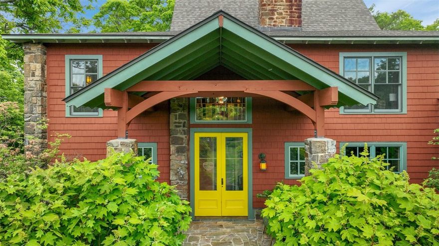 Panoramic mountaintop views! This remarkable 69-acre, two-home property, just 30 mins from Fayetteville, offers peace, privacy, & stunning views of Lake Fort Smith & White Rock State Park. Built with character & beautifully modernized in 1999, preserving its vernacular charm while adding comfort and style.  Enjoy mature wooded hillsides, rich with wildlife, & level areas with 2 small ponds & space for a shop, barn, or pasture. Nearby state parks offer opportunities for outdoor recreation.
The main home showcases native stonework, high ceilings, and expansive windows inviting the outdoors in. A unique “treetop” floor plan, with kitchen & living areas on the upper level, enhances the connection to nature. The native rock guest cottage includes its own kitchen, enclosed porch with Jacuzzi & sunset deck; perfect for guests, multi-generational living, or rental income. The property features terraced gardens, lily pond, stone patio, & fenced garden with cedar gazebo. Ideal for gardeners, hunters, & nature lovers.