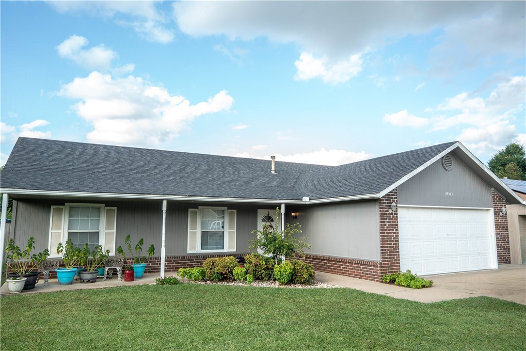 Cute 3-bedroom, 2-bath home in the Pine Meadow subdivision of Rogers that is ideally located near biking and walking trails, schools, shopping, and is currently rented, soon to be month-to-month. Featuring large bedrooms and a private primary suite, this home offers both comfort and functionality. Pantry in the utility room for extra storage. The living space extends outdoors with a covered patio and a privacy-fenced backyard. Newer roof, gutters, water heater and dishwasher.