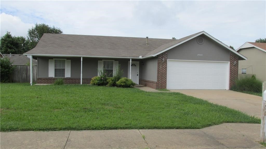 Cute 3-bedroom, 2-bath home in the Pine Meadow subdivision of Rogers that is ideally located near biking and walking trails, schools, shopping, and is currently rented, soon to be month-to-month. Featuring large bedrooms and a private primary suite, this home offers both comfort and functionality. The living space extends outdoors with a covered patio and a privacy-fenced backyard. Newer roof, gutters, water heater and dishwasher. Book an appointment for interior viewing.