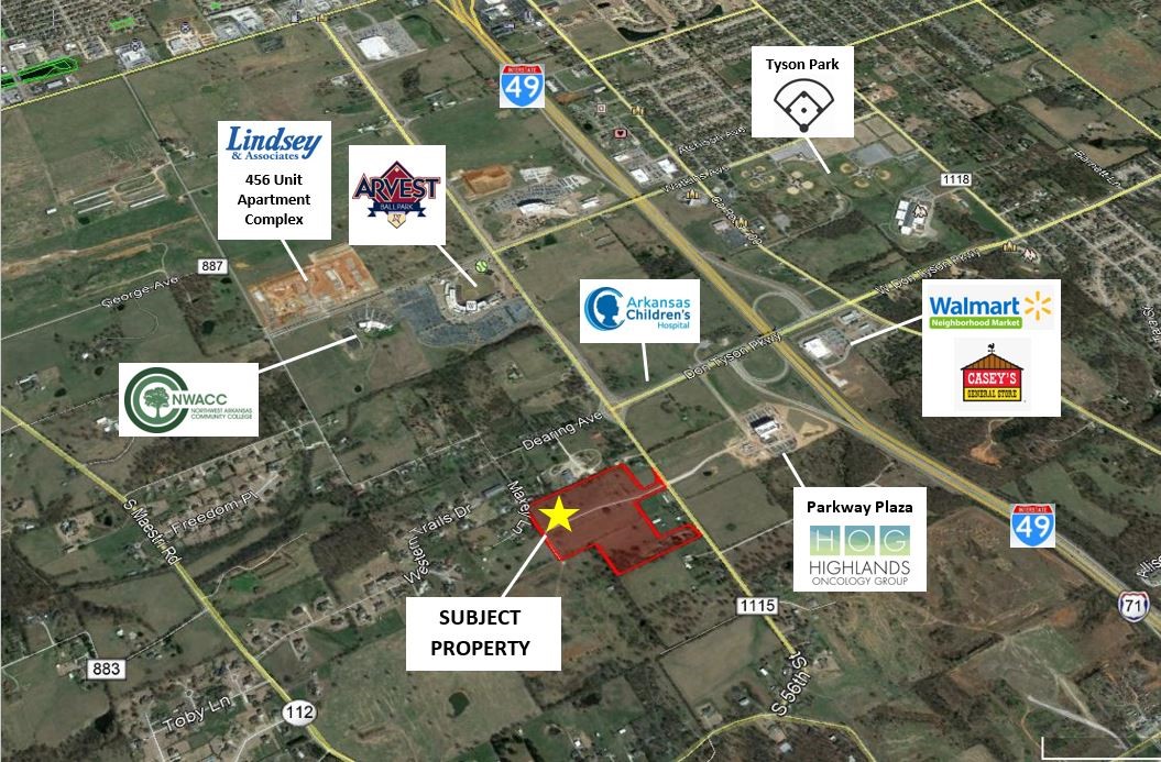 Outstanding development property containing 23.02 Acres +/- on Gene George Blvd. Property located across the street from Highlands Oncology/Parkway Plaza. Potential new school to be built behind property. 4 Parcels in total - parcels 815-36210-000, 815-36209-000 & 815-30894-010 zoned MF-24 (approximately 15.6 acres). Parcel 815-30897-200 recently re-zoned from A-1 to C-2 (approximately 7.22 acres).