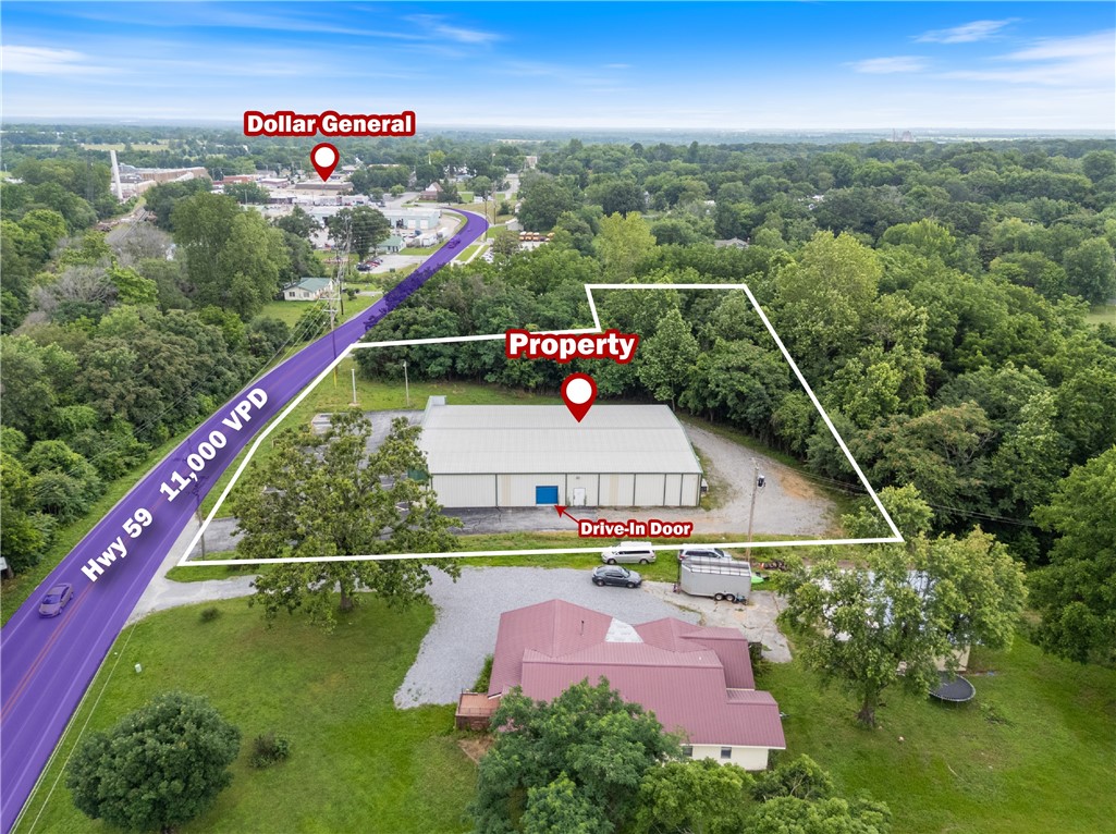 +/- 7,600 SF free-standing retail building ideally positioned just off Highway 59, which sees an average of 11,000 VPD. This versatile property features a spacious showroom floor, a walk-in cooler, dedicated men's and women's restrooms, a large storage room, a manager's office, and an additional storage room/janitor's closet. The building also includes a convenient drive-in door, enhancing functionality for a variety of retail or service-based businesses. Located just 0.5 miles from Highway 102, the site offers easy access to Centerton and Bentonville, is approx. 12.5 miles from the nearest I-49 interchange, and about 18 miles from Northwest Arkansas National Airport (XNA). This property is offered on an NNN lease structure is a 1 year minimum term.