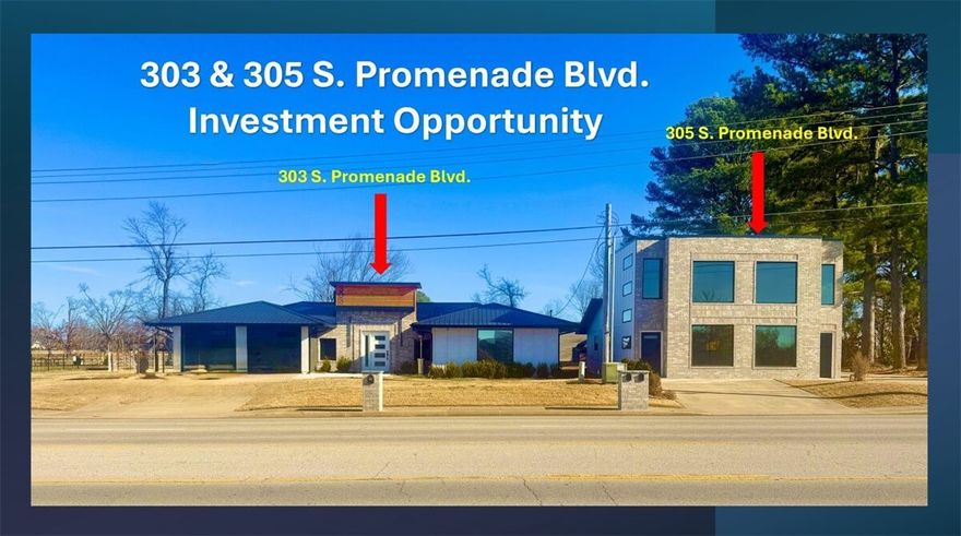Calling all savvy investors and business owners. Exceptional opportunity on S. Promenade
Blvd with 2 structures on 1.05 acres strategically positioned in high-traffic retail area next to bike trail
with strong national and local tenants. Outstanding visibility with approximately 40,000 vehicles per day, delivering excellent exposure for retail, bike shop, coffee, office or mixed-use concepts. Location offers powerful synergy surrounded by major anchors including HomeGoods, Marshalls, Lowe’s, Home Depot, and Whole Foods. Razorback Greenway Trail runs along the south side of the property, providing rare pedestrian, cyclist as well as vehicle visibility. The site includes approximately 1.05 acres of vacant,
developable land with flexible layout options, ample parking, and multiple opportunities for prominent
pylon signage. Located near major thoroughfares with strong ongoing commercial growth, this property
presents a rare chance to establish or expand in one of the area’s most dynamic retail destinations.