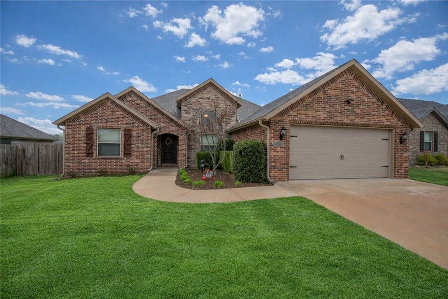 Exceptionally conditioned 4 bed 2 bath home in the most desired town in all of Northwest Arkansas. Upon entry you have the front bedroom/office with french doors. You'll enjoy the open floor plan with engineered wood flooring in halls, living, primary bed/closet, office, granite counters/tile in wet areas throughout. Primary bath features dual vanity, jacuzzi tub, walk in shower, and has an incredible primary closet leading to the laundry room. Located on one of the most desired lots in the subdivision featuring a flat yard with great curb appeal that is not on one of the main roads so you will not have the high traffic sections of the neighborhood. Zoned for the extremely sought after schools in the Bentonville School District, currently zoned for Evening Star Elementary, Bright Field Middle, Fulbright Jr High, and Bentonville High School.