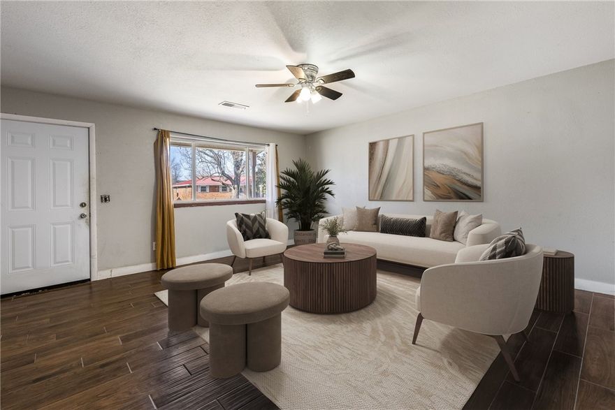 Opportunity meets location in this centrally located 4bed, 1.5bath home with solid bones & smart updates already in place. Whether you’re a 1st-time buyer looking for a move-in-ready home or an investor seeking a value-add property, this one checks the boxes. Enjoy new modern tile flooring throughout & the peace of mind with a brand-new roof as of summer ‘25. The functional layout offers 4 true bedrooms w/the potential to add an additional full bathroom, creating instant equity. The spacious backyard is perfect for entertaining, cookouts, or quiet evenings at home. Located just minutes from I-49, schools, grocery stores, restaurants, local trails, & the Ozark Highlands Nature Center, convenience and lifestyle come together. Livable now, customizable over time—this home is a smart buy with upside, ready for your vision and personal touches to make it your happy place.