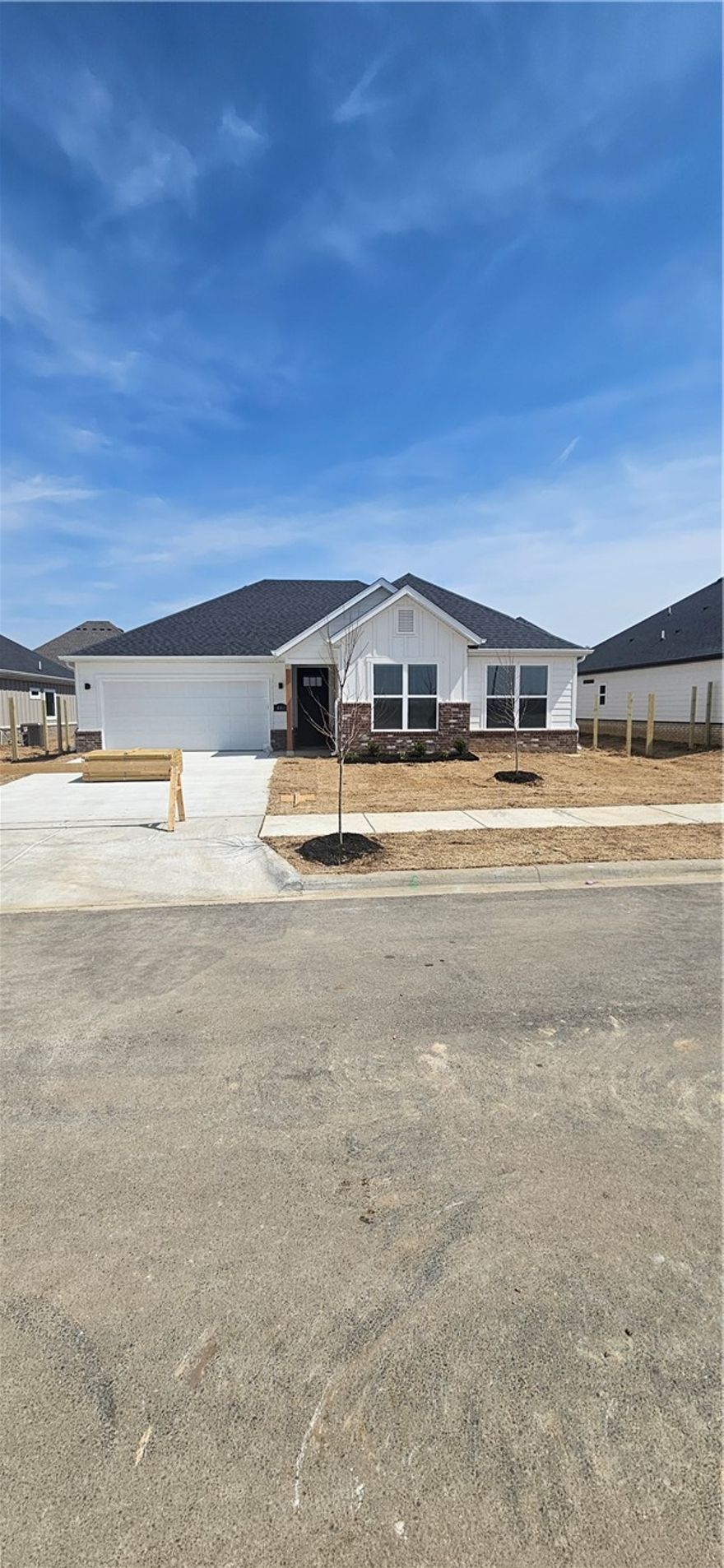 Great new construction home in Towne West S/D. The 'Arkansas' plan features 4 bedrooms, 2 bathrooms, wood floors, quartz countertops, split floor plan, stainless steel appliances in kitchen, LVP flooring, linear fireplace in large living room, open kitchen with pantry, large master suite complete with huge walk in closet, separate shower & double vanity. Covered back patio, fenced in yard,& much more! Come take a look!