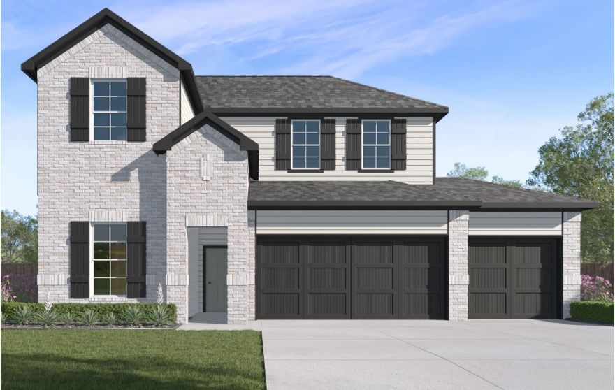 The Mitchell plan in Hughmount South, in beautiful Fayetteville, AR! This two-story plan offers 4 bedrooms, 3 full bathrooms, and an upstairs game room! Upon entering, you will find a spacious open kitchen and living area with a beautiful, modern electric fireplace with a poplar mantle! The kitchen features quartz countertops, 42-inch cabinets, tile backsplash, and a gas range! This home will feature LVP throughout the first floor, and carpet on stairs and in all upstairs bedrooms and common areas! Each bedroom and the living room will have a ceiling fan. The primary suite features stunning beams, and a beautiful ensuite with a walk-in shower and freestanding tub! Each home in Hughmount South offers a 3-car garage, 4-sides brick with siding per plan, and a covered patio per plan. These homes feature LED lighting throughout, and a high efficiency AC with a programmable Wi-Fi thermostat. Taxes and parcel TBD.