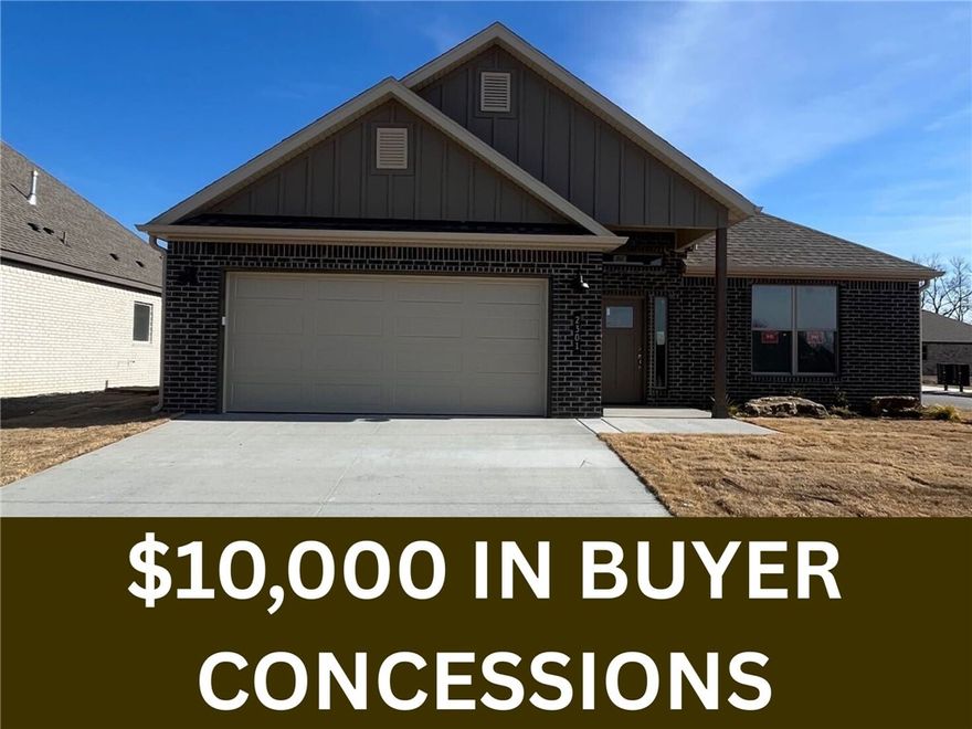 New construction in the sought-after Heritage Ranch subdivision! This well-designed 4-bed, 2-bath home offers an open layout with durable LVP flooring and modern finishes throughout. The kitchen flows seamlessly into the main living area, creating a bright and functional space.

Conveniently located within walking distance to the nearby elementary school and less than 5 minutes to John Brown University, this property offers excellent access to community amenities and local destinations. The neighborhood qualifies for RD/USDA financing, providing an affordable financing option for eligible buyers.

A 2-car garage and thoughtful layout complete this new home in a growing subdivision. Come see the quality and value Heritage Ranch has to offer!