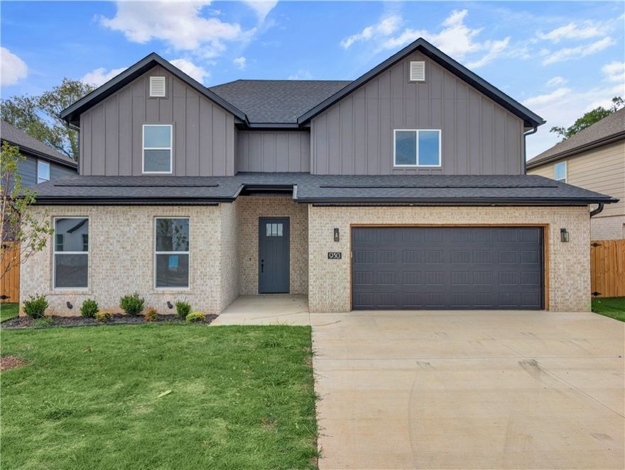 Welcome To Your Next Home! Up To $4,500 Lender Credit! Holy WOW—Paradise Park In Centerton Just Raised The Bar. This Brand New Build Delivers 5 Beds Plus A Dedicated Office Across 2 Fantastic Levels, Blending Style And Function In All The Right Ways. Curb Appeal Sets The Tone And Inside Doesn’t Disappoint: Soaring Ceilings With Beam Treatments Crown The Living Room, Centered Around A Fireplace That Says “You’ve Made It.” The Kitchen? A Total Dream—Custom Finishes, Huge Walk-In Pantry, Island Seating, And Eat-in. A Mudroom/Drop Zone Off The Garage Keeps Things Tidy. Main Level Primary Suite Offering A Primary Bath Featuring Dual Vanity, Walk-In Closet, Soaker Tub, And A Custom Tile Shower. Also On The Main: A Secondary Bedroom With Full Hall Bath And That Perfect Front-Of-House Office. Upstairs, An Open Landing Connects 3 More Bedrooms And A Full Bath With Dual Vanity. Outside, Enjoy A Covered Patio And Fenced Backyard That Brings The Private Retreat Vibes. This Home Doesn’t Just Check Boxes—It Defines Them.
