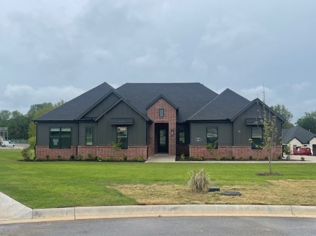 Precious Payton Plan - 4 Bedroom, with a Study/Game room, 3.5 Bathroom and a 3 Car Garage! Fabulous back Patio. Huge Walk in Pantry. Luxurious Bedroom One with a fabulous en suite bathroom with a Walk-in Shower and Soaking Tub. Kitchen boasts cabinet to ceiling cabinets, quartz counters, farmhouse sink and Kitchen Aid Stainless Steel Appliances with double ovens! Black fixtures! LED Lighting! Ceiling fans!! Mix of Brick and Hardie board exterior per plan. Asher's Ranch is an idyllic community nestled in the heart of Goshen, Arkansas, known for its picturesque landscapes and serene surroundings. The community boasts meticulously designed and built homes that are situated on expansive lots, with ample space for outdoor activities, gardening, and privacy. The homes are crafted to perfection, featuring modern amenities and elegant finishes that exude luxury and comfort. Come to Asher's Ranch and find your dream home today! Taxes TBD.