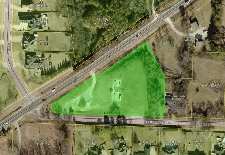 Property is adjacent to Covington park neighborhood near other commercial properties on Mission Blvd.