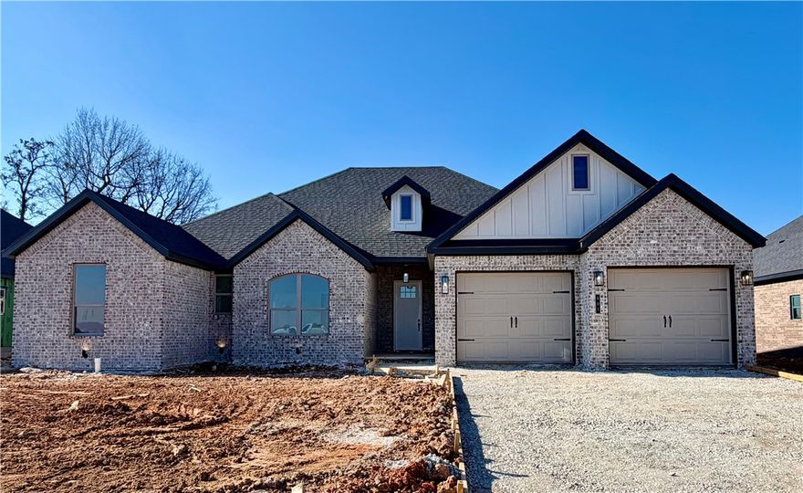 Welcome home to the Aspen plan in Hillcrest—an inviting 1-story home offering 2,141 sq ft of thoughtfully designed living space and a 2-car garage. Enjoy the calm, serene feel of this community while staying just minutes from Rogers schools, I-49, and all the best destinations in Northwest Arkansas.Step inside to an airy open-concept layout that seamlessly connects the living, dining, and kitchen areas—perfect for everyday living and easy entertaining. Soaring 10’+ ceilings throughout enhance the sense of space and light. The private primary suite is a true retreat, featuring a spacious bathroom, a large walk-in closet, and a convenient pass-through to the utility/mud room with direct access to the garage.Outside, relax on the back patio already plumbed for gas. A privacy fence, gutters, and blinds are all included, adding comfort and value from day one. Check out all available homes in Hillcrest every Sunday from 1-4PM.