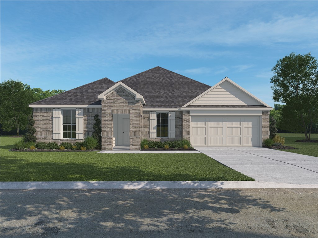 Hylton Place, is located close to the C.L. "Charlie and Willie George Park that consists of walking trails, dog park, splash pad, ball fields, and tennis courts with access to the Don Tyson Parkway. This Frisco plan has 4 bedrooms, 2 bathrooms! There is a grand combination dining room, kitchen, & living room. This kitchen offers an oversized island bar with quartz countertops, stainless steel appliances, a corner walk-in pantry and a large kitchen island with a sink that faces the living room. The living room is perfect for entertainment and will have a cozy electric fireplace. The private main bedroom is located at the back of the home and features a spacious en-suite bathroom, complete with double vanity sink with quartz counters, walk-in closet, and walk-in shower. Luxury Vinyl plank flooring throughout! Fans in all bedrooms as well as the living room! This home exterior will have 4 sides brick! Covered patio and a landscape package. Garage Door opener! Tankless hot water heater!