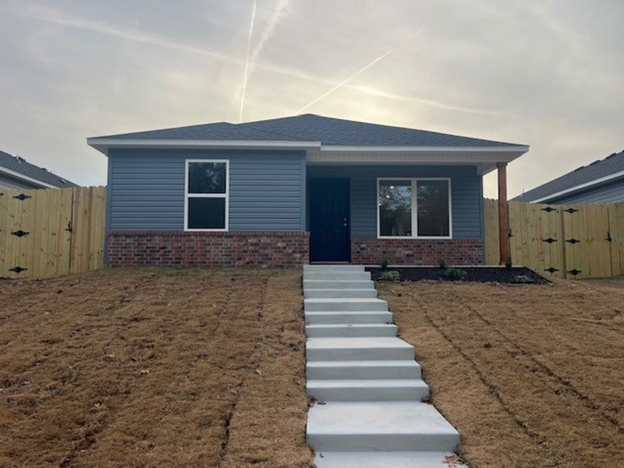 Newly built 3 bedroom, 2 bath and two car garage. Open floor plan with eat in kitchen and pantry. Granite countertops with bar area as well. Walk in closet in primary bedroom. Laundry room is very spacious. Nice covered front porch facing wooded privacy! Would be great for good long walks!