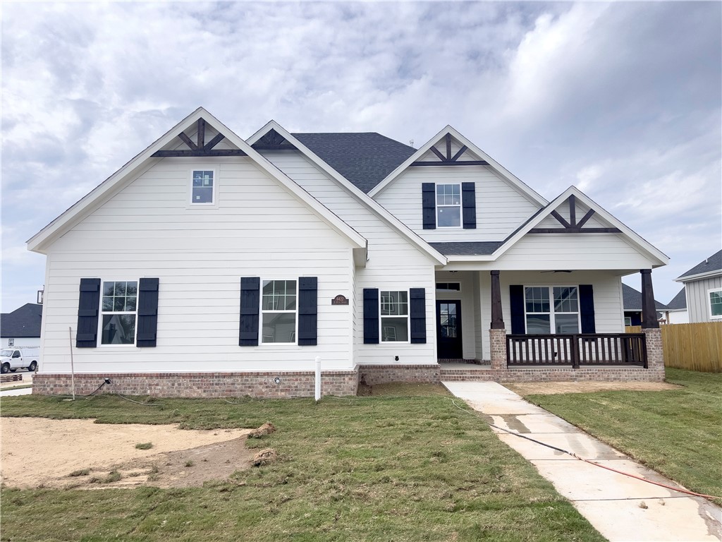 New construction home in desirable area in SW Rogers! It features 3 BR plus bonus room or 4 bedrooms/3 baths/3 car garage. Downstairs has open concept in the living and kitchen area. Kitchen is equipped with gas cook top, built-in oven and microwave, large island, pantry, and eat-in dining. Primary is on main level with a spacious bath and closet. Upstairs has bedrooms 3-4, a full bath, and/or bonus room.
