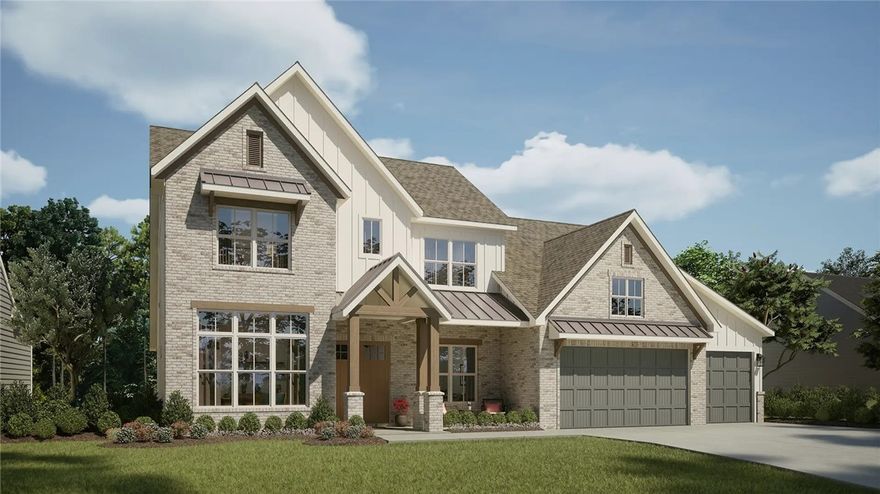 Welcome to the Eleanor, an elegant estate plan that boasts five bedrooms & four-and-a-half baths. This expansive yet charming home immediately welcomes you into a beautiful foyer with a grand staircase. On one side of the entrance is a private study & on the other is a formal dining room. From there, you enter a spacious living room with 12-foot ceilings & a fireplace that seamlessly opens to a designer kitchen. Bathed in natural light, the kitchen features a sunny breakfast nook, a butler’s pantry & a large walk-in pantry! Off of the living room is the patio you can embrace outdoor living at its finest. The owner's retreat has a vaulted ceiling for added elegance & includes a spa-like bath with a knee-space vanity, soaker tub & a huge shower with double showerheads. There’s also a massive walk-in closet! Next to the spacious laundry & 3-car garage is a mudroom that's perfect for pets or organizing seasonal items. Upstairs, you’ll discover a large game room, 3 bedrooms with walk-in closets & 2 full baths.