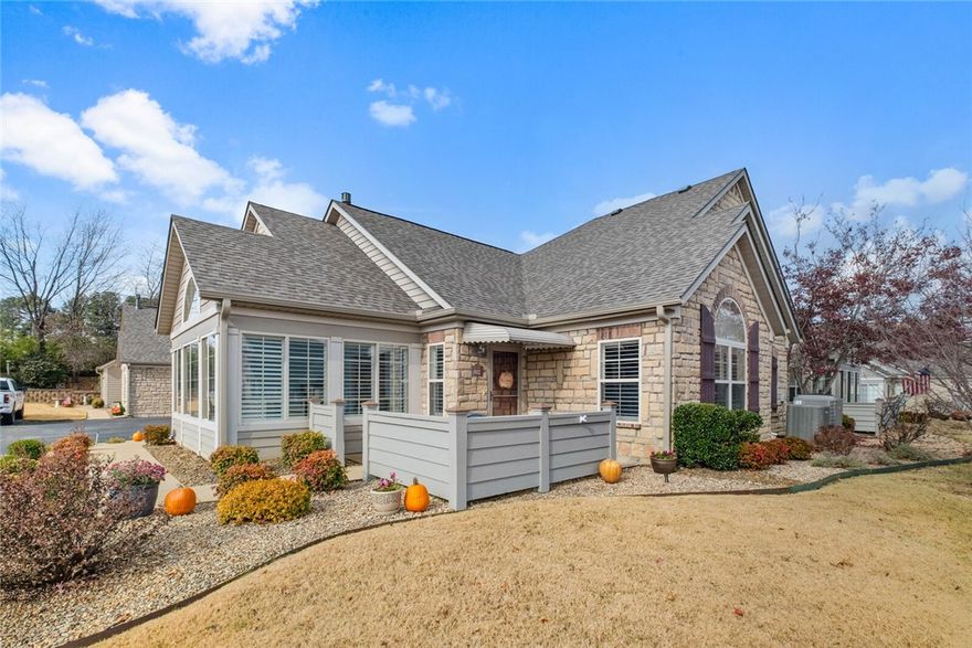 Welcome to The Arbors at Pinnacle Ridge.  This immaculately maintained, one level condo, features a fantastic open floor plan with two large bedrooms with walk-in closets, generous storage, updated appliances, eat-in kitchen, beautiful sunroom, custom shutters and elegant presence.  This condo is move-in ready in a highly desired, low-maintenance environment that offers great amenities.  The Arbors also offers beautiful green space, a community clubhouse, pool and an opportunity to enjoy a relaxing lifestyle.  Shopping, restaurants, AMP, hospital and schools are just minutes away.  POA fees cover all exterior maintenance, see attachment for details.