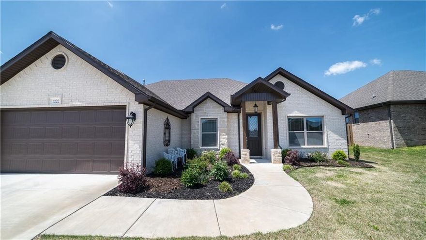 Immaculate 1 level home in a prime location close to shopping, dining and everyday convenences. This beautifully maintained property offers an open floor plan and oversized 3 car garage providing both comfort and functionality. The eat in kitchen features custom white cabinetry with soft close drawers, granite counter tops, stainless steel appliances, gas range, spacious island with bar seating and walk in pantry. The open concept living area is perfect for entertaining highlighted by a stunning white quartz surround fireplace. The split bedroom layout ensures privacy with one secondary bedroom ideal for a home office. The primary suite includes tray ceilings, a spacious bathroom and generous walk-in closets. Enjoy the fully fenced, professionally landscaped backyard along with a newly added fully insulated 10'x16' storage shed that convey with the property.