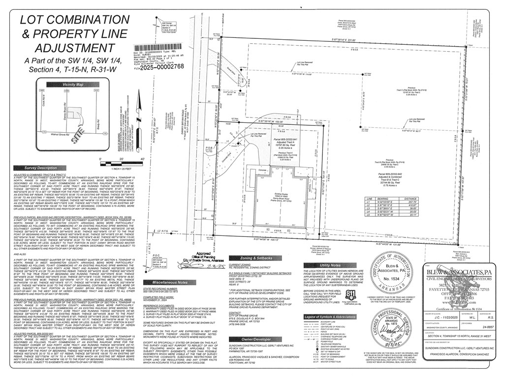 04-15-31 PRAIRIE GROVE OUTLOTS - Land