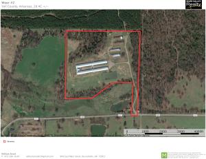 This highly productive farm consists of two 42 x 500 foot Breeder Hen Houses with a 20 x 152 foot rear Hallway/Work area and a 20 x 20 foot egg cooler room. These two houses were constructed in 2012 and are under contract with Tyson Foods. All the equipment is updated to meet all Tyson requirements: drop ceiling insulation, recirculating cool cells, auto nest egg gathering system, computer controllers with auto feed and waterers, curtain sides, roll seal end doors, generator, etc. These houses have been highly productive from inception and Tyson 1099s can be inspected upon request. Four old hog houses are used for equipment storage and an efficiency apartment has been constructed at the end of one of these structures that can be used by a farm hand. Public water at site.