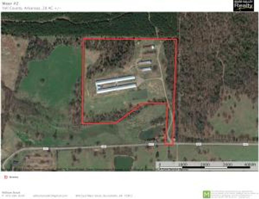 This highly productive farm consists of two 42 x 500 foot Breeder Hen Houses with a 20 x 152 foot rear Hallway/Work area and a 20 x 20 foot egg cooler room.  These two houses were constructed in 2012 and are under contract with Tyson Foods.  All the equipment is updated to meet all Tyson requirements:  drop ceiling insulation, recirculating cool cells, auto nest egg gathering system, computer controllers with auto feed and waterers, curtain sides, roll seal end doors, generator, etc.  These houses have been highly productive from inception and Tyson 1099s can be inspected upon request.  Four old hog houses are used for equipment storage and an efficiency apartment has been constructed at the end of one of these structures that can be used by a farm hand. Public water at site.