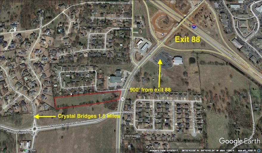 Central Ave. Location ready to be developed approx 1,000 ft. from I-49. High traffic count and close to Downtown Bentonville, Crystal Bridges, and where Wal-Mart is building new corporate offices. This property would accommodate most any development. Traffic count between 22-23K per day.