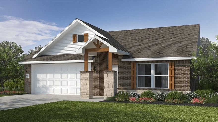 This 4 bed, 2 bath 1729 square foot floor plan is ready to
be filled with your family and friends! Connect with nature
in this floor plan thanks to the cozy covered back patio
just off the open concept family, dining, and kitchen area.
Available space is truly maximized in this home with a
kitchen pantry and dedicated laundry space, just off the
oversized primary suite closet.
Taxes are subject to change based on new construction.