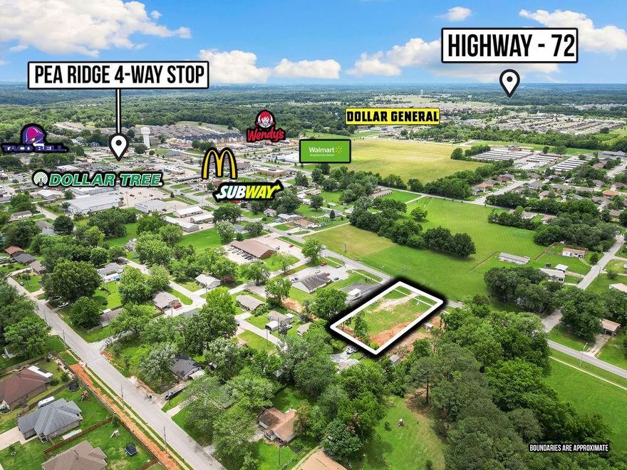Prime Location in Pea Ridge! Fantastic lot available right next to Ember Mountain, perfectly situated on a high-traffic road. This approximately ½ acre parcel is open, cleared, and ready for development—the ideal spot for your next business venture in our growing community. Don’t miss the opportunity to bring your vision to life! New Parcel ID and address will be assigned with the lot split survey, to be filed at closing. Also listed as Commercial.