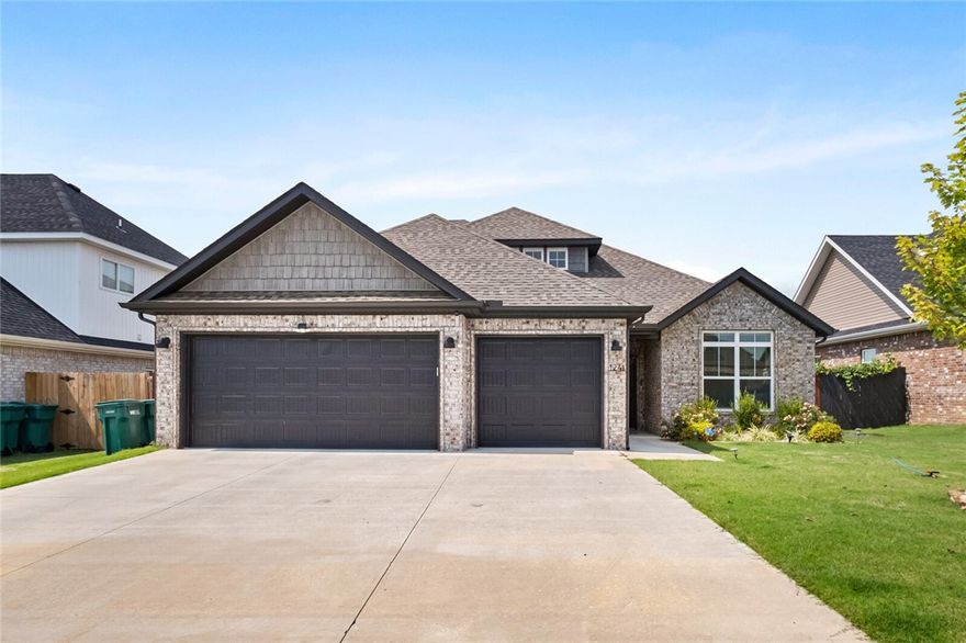 Welcome to this stunning 2,241 sq ft solar-powered home offering 4 spacious bedrooms, 2.5 bathrooms, and a 3-car epoxy-coated garage. Designed for both style and function, the open-concept layout showcases an impressive 12-foot kitchen island with sleek gray cabinetry, perfect for gathering and entertaining. The backyard delivers scenic views with no rear neighbors, an extended patio for more outdoor living space, a stained fence, and stone landscaping with French drains for easy drainage. The .17-acre lot is beautifully appointed with stone-edged garden beds and ample outdoor lighting. Just under a mile from Grimsley Junior High and right off of Hwy 102, this home combines convenience, comfort, and upgrades throughout—ready to impress from the moment you arrive.