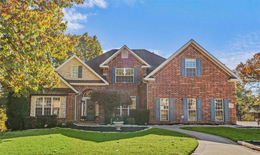 $6000 Seller credit! Welcome to Heathrow, 3 miles to Bentonville Square, Crystal Bridges, Walmart HO & within minutes of trails, Bark Park, I-49 & new Walmart HO Campus! As you enter this home situated on 1.14 acres, you're greeted w/Brazilian wood floors & detailed trim throughout the dedicated study, formal dining room & living room with custom built in cabinetry in each room. The living room features a soaring 20-foot ceiling & large windows complete the bright space. The open kitchen area includes a large island w/seating, pantry, eat-in-kitchen plus an inviting hearth room with roughhewn beams. Exit the kitchen to a freshly painted multi-level deck w/a wow view near the green-laden pergola space & natural stone paths. Additional features;new roof in 2022, 5th bedroom can also be a bonus room, epoxy garage floors, double walk-in closets in the primary bath, wireless garage door openers & recently upgraded LG dishwasher & microwave. Double doors on the back of the home to a storage room on slab & the crawlspace.