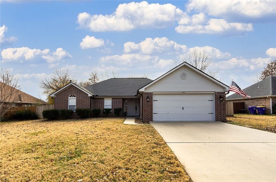 Beautifully updated 4-bedroom, 2-bath home located in one of Lowell’s most desirable areas near JB Hunt. This home offers numerous modern upgrades throughout, including updated flooring, granite countertops, new front entry door, rear patio door, Wi-Fi enabled garage door opener, updated lighting, ceiling fans, sinks, and fixtures. Roof and gutters were replaced in 2021 for added peace of mind. A detatched catio to convey. Conveniently located near Pleasant Grove Road with easy access to shopping, dining, and everyday amenities, plus just minutes from Interstate 49. Enjoy the added benefit of being within walking distance to Tucker Elementary School. A great combination of location, updates, and functionality makes this home a must-see!
