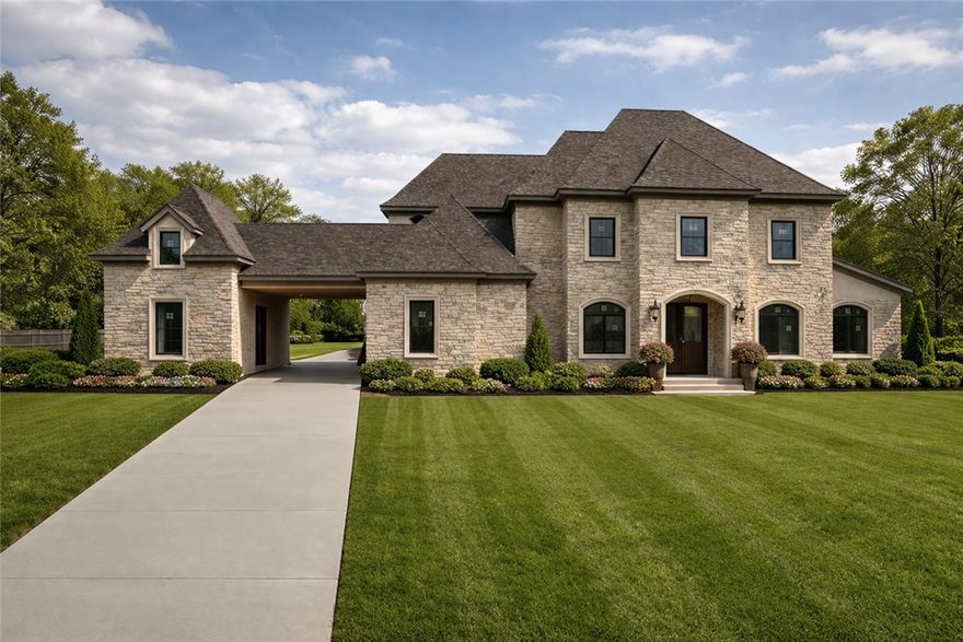 Luxury new construction on 2 flat acres in the peaceful, sought-after Bridlewood Subdivision, walking distance to Sassafras Winery! This stunning home offers 5 bedrooms, 4 full baths, and 2 half baths with exceptional custom features throughout. The spacious kitchen includes Monogram appliances, oversized island, walk-in pantry, wet bar, mudroom, and large utility room with sink. The private primary suite features oversized walk-in closets, separate vanities and toilets, custom tile shower, and relaxing soaker tub. Upstairs media/gameroom plus huge walk-in attic storage provide endless flexibility. Enjoy two electric fireplaces, painted brick and stone exterior, stamped driveway, porte-cochere leading to attached workshop, and 3-car garage. The covered back porch is built for entertaining with a full outdoor kitchen, wood-burning fireplace, tongue-and-groove wood ceilings, and peaceful backyard views. Too many upgrades to list—come experience this incredible home in person!