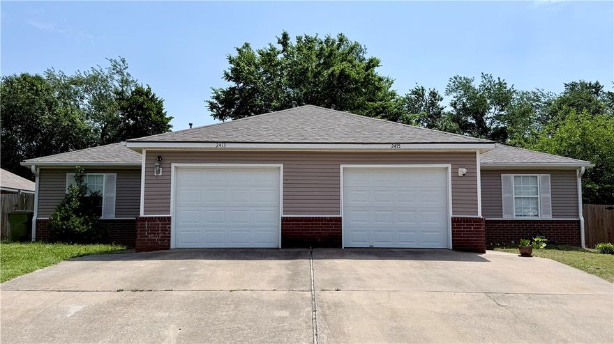 Attention Investors!  Recently remodeled duplex featuring two 2BD/2BA units within walking distance of Rogers High School, Blossom Way Trailhead/Park, and Twin Creek Disc Golf Course. Each unit includes an open kitchen with lots of cabinets, large dining and living space, with ample storage space. Two large bedrooms with large closets including shelving. Private one car garage with automatic opener. Gas fireplace. Washer and dryer in a private laundry area, with shelving. Large fenced backyard with private deck area. Gutters on roof. Garbage disposal updated kitchen sink with touch faucet, soap dispenser. Thick granite countertops.  All flooring is waterproof vinyl or tile, no carpet. Central heat and air, Nest WiFi thermostat. Appliances included- electric range, refrigerator side-by-side, dishwasher, washer and dryer. Ideal for owner-occupants or investors seeking a strong long-term rental.