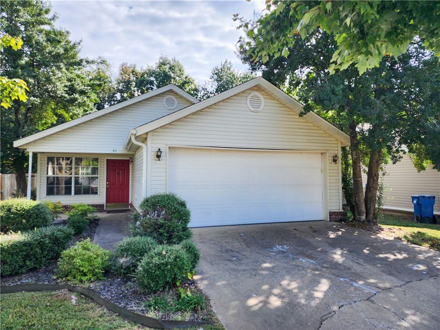 Welcome to 42 Cheryl Circle!
This well-maintained Bentonville home features 3 bedrooms, 2 bathrooms, and a comfortable layout ideal for everyday living. The inviting living area offers plenty of natural light, and the kitchen connects easily to the dining space for convenient meals and gatherings. The primary suite includes two closets and an attached bath, while the fully privacy-fenced backyard provides a peaceful retreat for relaxing or entertaining.

Located in a quiet, established neighborhood, you’ll enjoy being just minutes from Downtown Bentonville, Crystal Bridges, parks, trails, and top-rated schools. The area offers a welcoming community, outdoor recreation, and easy access to shopping, dining, and major employers like Walmart Home Office.

Move-in ready and full of charm—come see why this Bentonville location is such a great place to call home!