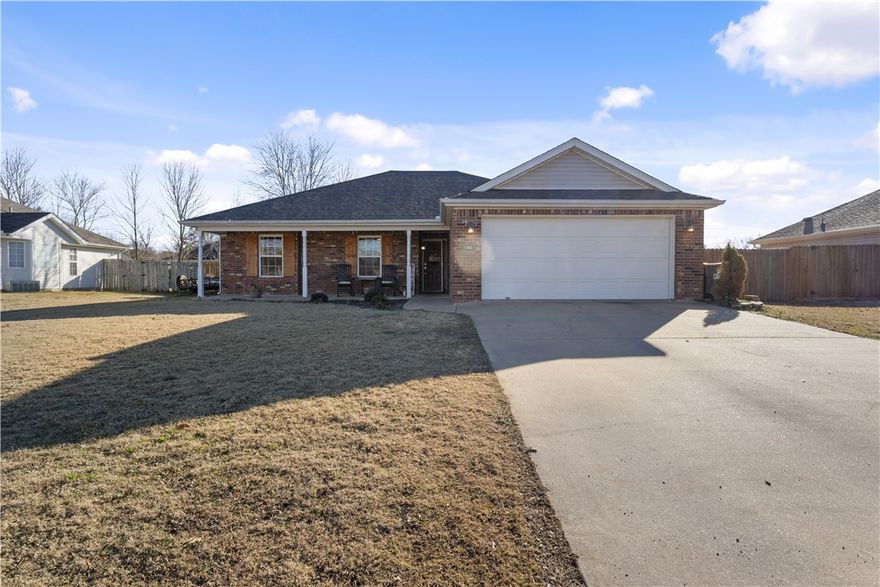 Move-in-ready home in Elkins! This 3-bedroom, 2-bath home features a great floor plan with LVP flooring installed in 2021. The kitchen offers granite countertops, freshly painted cabinets (2024), and a remodeled pantry completed in 2025 for a more open feel. Recent updates include a new mantel over the gas fireplace, roof replaced in 2020, and a new HVAC system and hot water heater in 2025. The primary bedroom features a textured accent wall, and part of the garage has been converted into a heated and cooled bonus room. Enjoy the backyard with a nice patio
