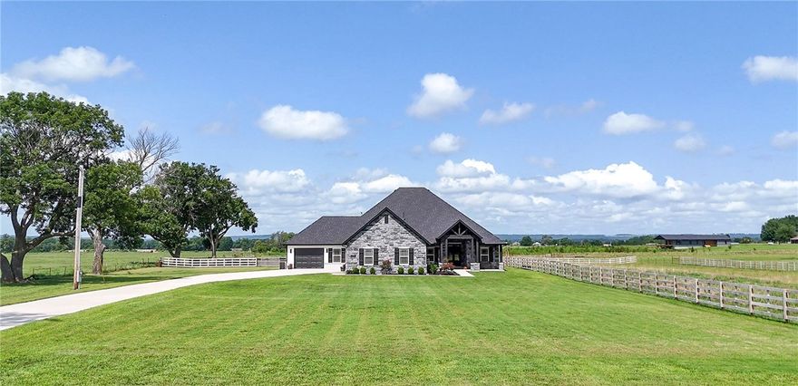Looking for the perfect place to start your hobby farm? Or a place for space? This custom-built home adorns high end finishes and boasts 4 bedrooms with one of them being an en-suite plus an office, 3.5 bathrooms and a large living area all on one level. Nestled on 7 useable acres that features a new expensive 4 rail cattle fence encapsulating over 2 acres while wire fencing does the rest so bring your horses or your cattle or maybe you just want space or a place to ride you atv or to build a shop. The back patio is perfect for sipping your favorite drink while watching the sun set over your paradise. Come see why this is the perfect place to call home.