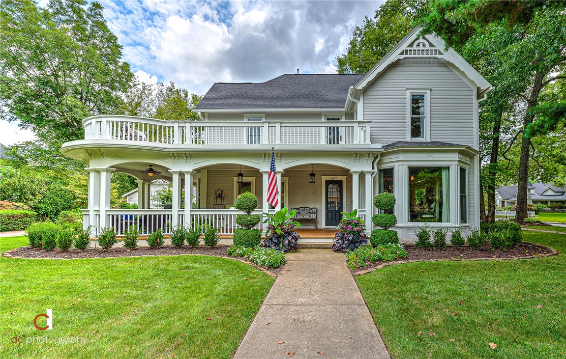 WELCOME TO DOWNTOWN BENTONVILLEāS MOST QUINTESSENTIAL RESIDENCE! This fully renovated historic home is located on the most desired street in town and offers a picture-perfect setting on a park-like half-acre corner lot w/ charming wrap around front porch and an expansive wrap around upper deck! The stunning interior hosts a brand-new chefās kitchen complete with high-end appliances including a Wolf 6 burner gas range, Sub-Zero refrigerator, large island w/ granite and gorgeous custom inset cabinetry! The kitchen opens to a cozy hearth room w/ wood burning fireplace and a spacious formal dining. A large living room features a gas log fireplace, built-ins and beautiful arched French doors. The main level also features a study/4th bedroom w/ en suite bath. The second level hosts a beautiful master suite w/ brand new walk-in closets and stunning new master bath w/ marble throughout! Two additional bedrooms, a renovated full bath and laundry room complete the second level! Enjoy Downtown Living at its FINEST!!