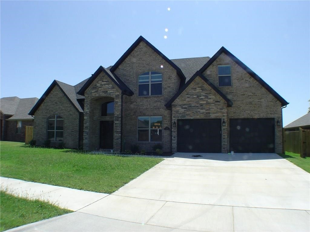 Beautiful, executive home built in 2019. Only 1/2 mile to Bentonville West High School. Smart home technology with keyless entry, video doorbell and smart thermostats. Lovely granite counters in kitchen and baths. Stainless steel appliances. Master suite on main level with his/hers walk-in closets, whirlpool tub and fully tiled walk-in shower. All three guest rooms feature walk-in closets as well. Privacy fenced back yard with large covered patio and fire pit. *NO SHOWINGS UNTIL 3/22/22.