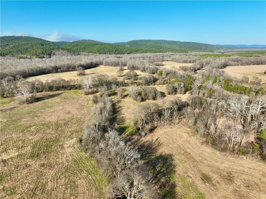 Spectacular acreage in the Arkansas River Valley just off Hwy 28 near Waldron. This gated property features fertile open bottom fields, mature hardwood timber, and three outstanding waterways including Hughes Branch, Big Cedar Creek, and the Fourche LaFave River. With numerous scenic building sites, access to electricity, incredible farming potential, abundant wildlife, and opportunities for hunting, fishing, and floating, this property offers exceptional recreational and investment value.