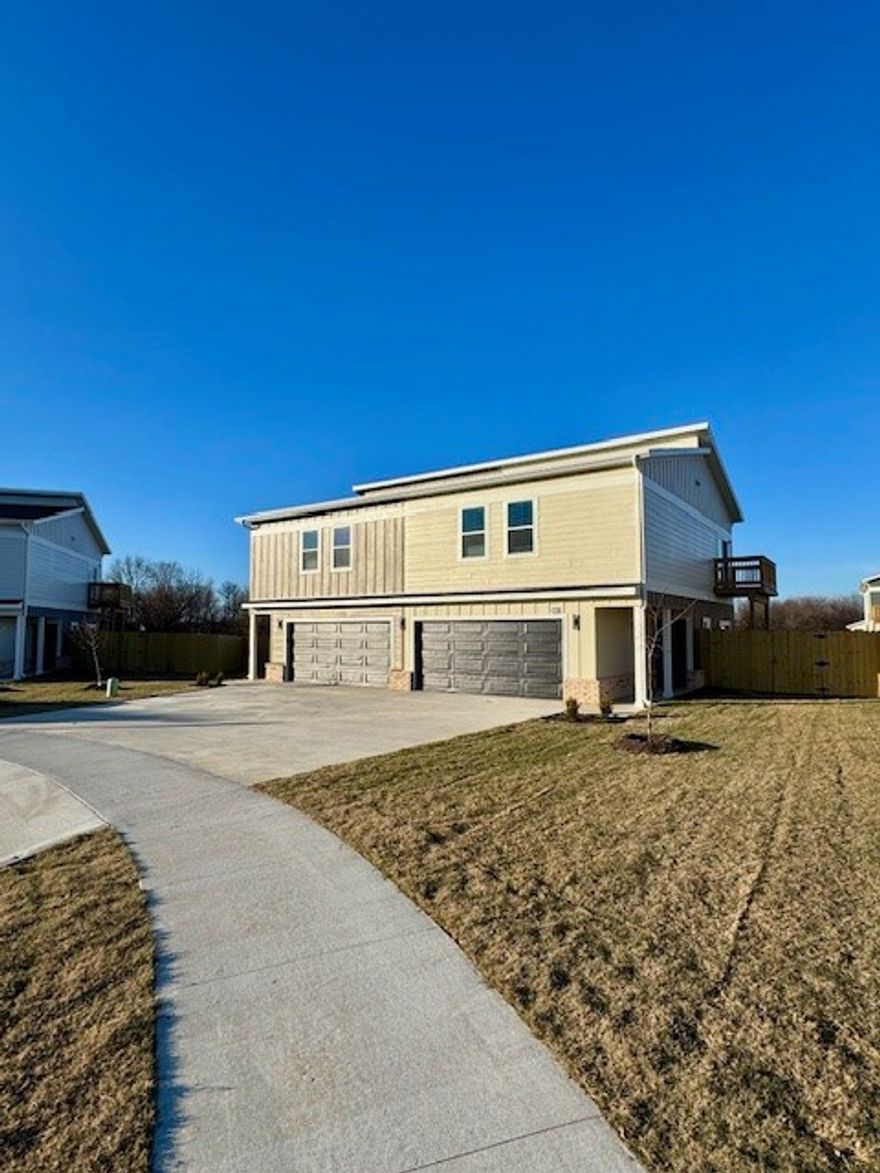 FIRST MONTH RENT FREE! New 3 bed, 2.5 bath duplex with 1,420 sq ft of comfortable living space! It features a spacious layout, modern finishes, and a 2-car garage. The kitchen comes fully equipped with all appliances, plus a washer and dryer for your convenience. Pets are welcome! (Lawn care not included.)  **Pics may not be of exact unit**