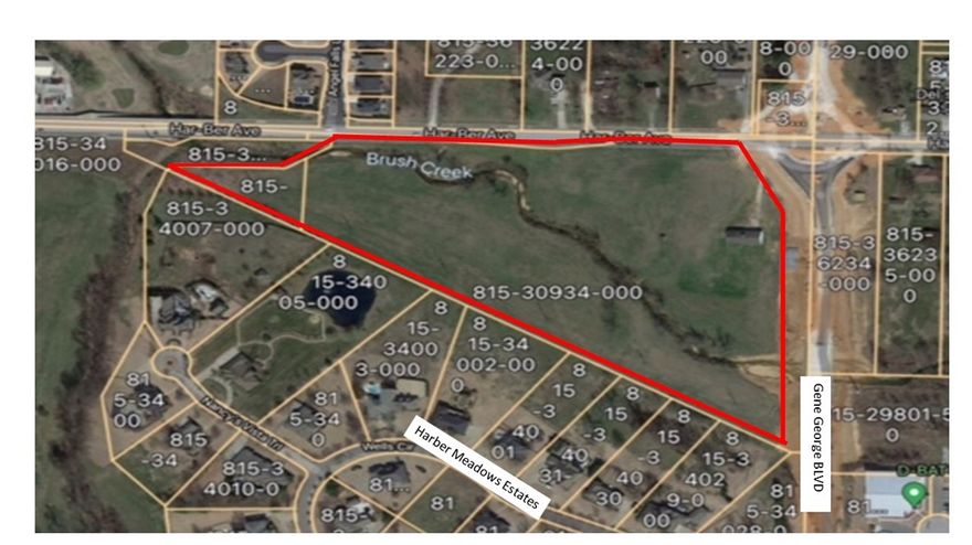 21.3 + beautiful acres providing an opportunity for building; multi-family, commercial, or mixed use income producing properties. Centrally located convenient to I-49, Hwy 412 West Springdale, Tontitown corridor. Sam's Club, The Children's Center for Health and Wellness, Arkansas Children's Hospital, Arvest Ballpark, Northwest Arkansas Community College Washington Co., Highlands Oncology, Arkansas Blue Cross Blue Shield, and the recently announced Univ. f AR Medical Sciences Orthopedic Facility are located to the South on or nearby Gene George Blvd. The Gene George Blvd extension to the North (Elm Springs Rd.) from Har-Ber Ave is complete. The Har-Ber Ave extension to Emma Ave to the East including an overpass over I-49 is fully funded and right of way purchase is complete. Sewer available at the street on both Har-Ber Ave and Gene George Blvd. Electric and water on site. Brush Creek Golf Course to the North. See also MLS# 1204887.