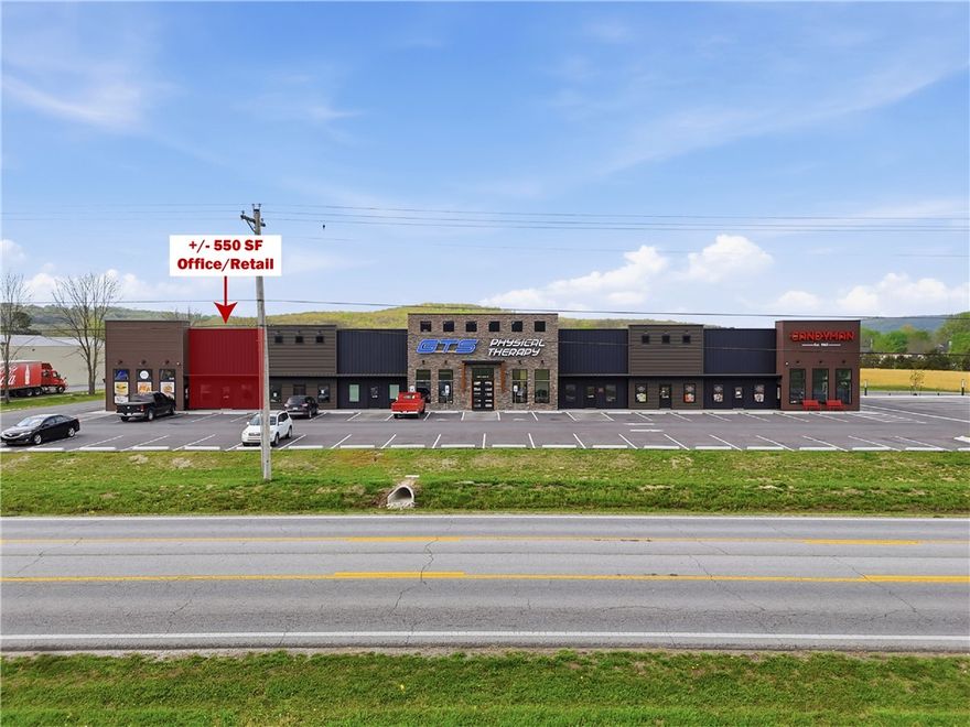 Now available, this +/- 550 SF office/retail space offers an efficient, open layout for a showroom, boutique retail, or flexible workspace. Located within a new construction building, the suite features a wide open floor plan and private restroom, providing a clean and modern setting ready for immediate occupancy. Positioned just off N Center St/Hwy 16 with approx. 12,000 VPD, the property benefits from steady traffic and strong surrounding retail presence. It is conveniently located near Harps Food Stores and McDonald's within one mile, and just half a mile from Casey's General Store, with Dollar General next door. Ample on site parking and a NNN lease structure make this an attractive opportunity for a variety of users seeking a well located, move in ready space.