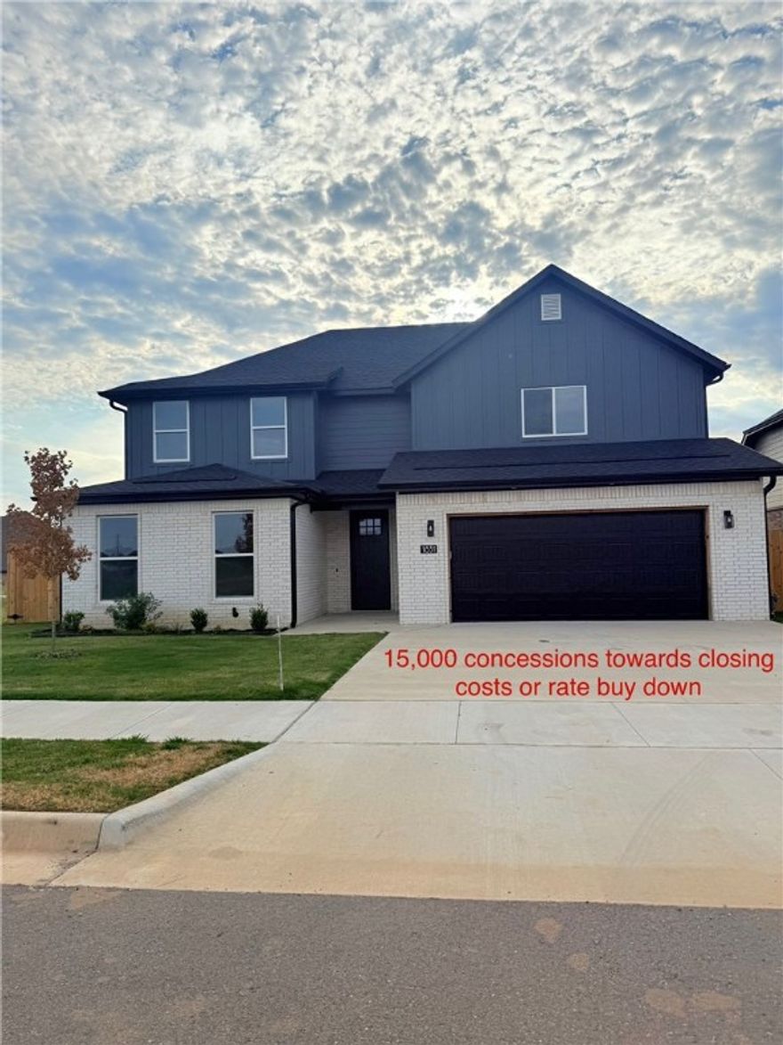This beautifully upgraded home offers outstanding value and space. The open-concept main level features an oversized island, quartz countertops, custom ceiling-height cabinets, a walk-in pantry, and luxury vinyl plank flooring. Two bedrooms, two full baths, and a cozy study complete the first floor, while the upstairs includes two more bedrooms, a full bath, and a spacious theater/game room. Highlights include tiled showers, an electric fireplace with custom trim, an EV charging port, and a gas line for outdoor grilling. Walkable to top schools and minutes from I-49, downtown Bentonville, and Walmart HQ. ***** Up to $10,000 towards closing cost or rate buy down up to 4.8% also up to $5,000 credit from Preferred lender *****